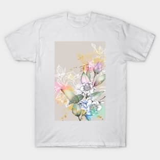 Magnolia Gold Flowers Celestes Studio© T-Shirt